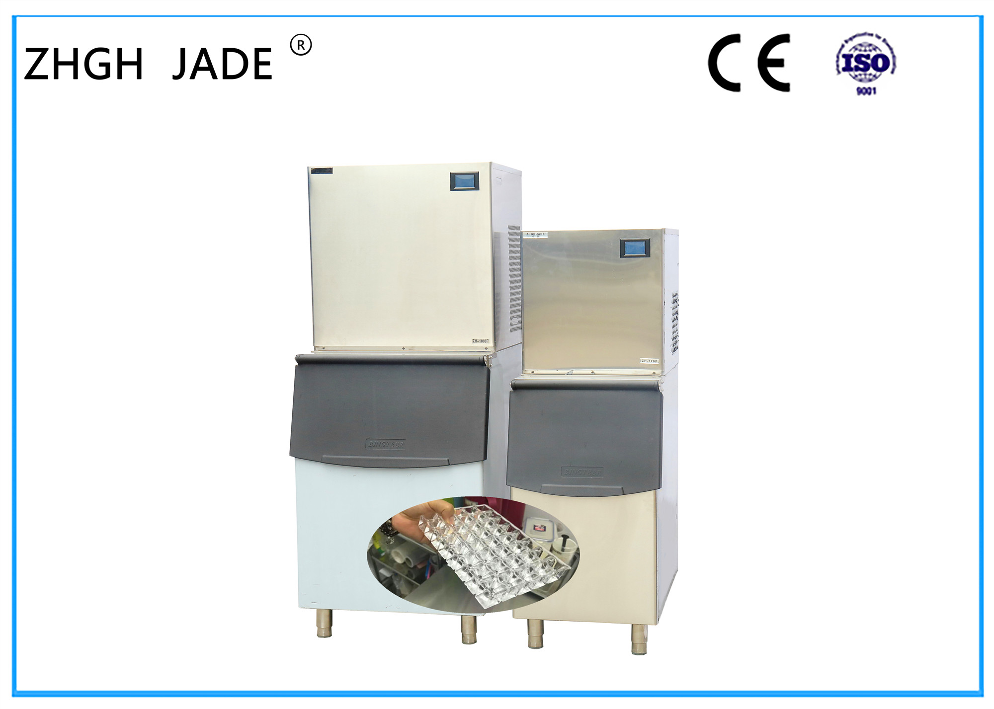 Energiesparende EisWürfelHerstellerMaschine 760 * 820 * 1910MM für
