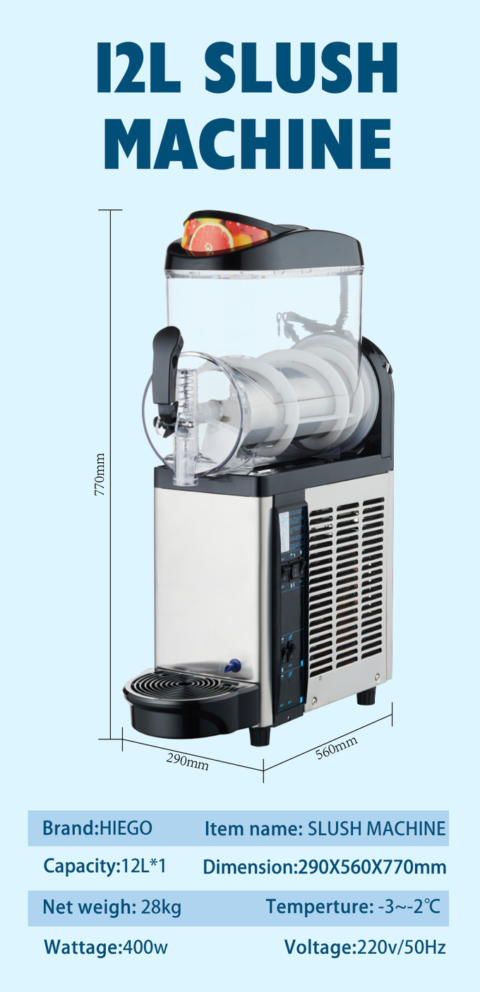 12l kommerzielle Slush-Maschine Gefrorene Getränke-Eis-Slushie-Herstellungsmaschine 7