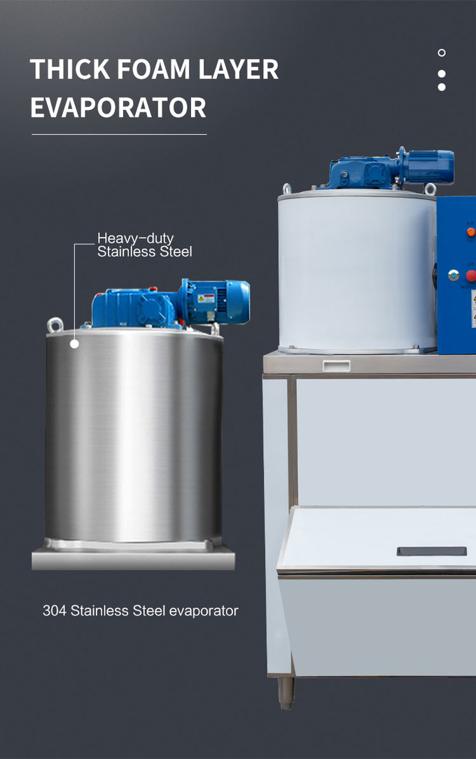 500KG / 24H Eisflockenherstellungsmaschine Luftkühlung Kommerzielle Block-Eis-Schnee-Kegel-Maschine 3