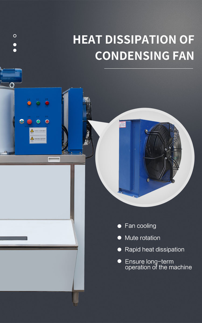 500KG / 24H Eisflockenherstellungsmaschine Luftkühlung Kommerzielle Block-Eis-Schnee-Kegel-Maschine 5