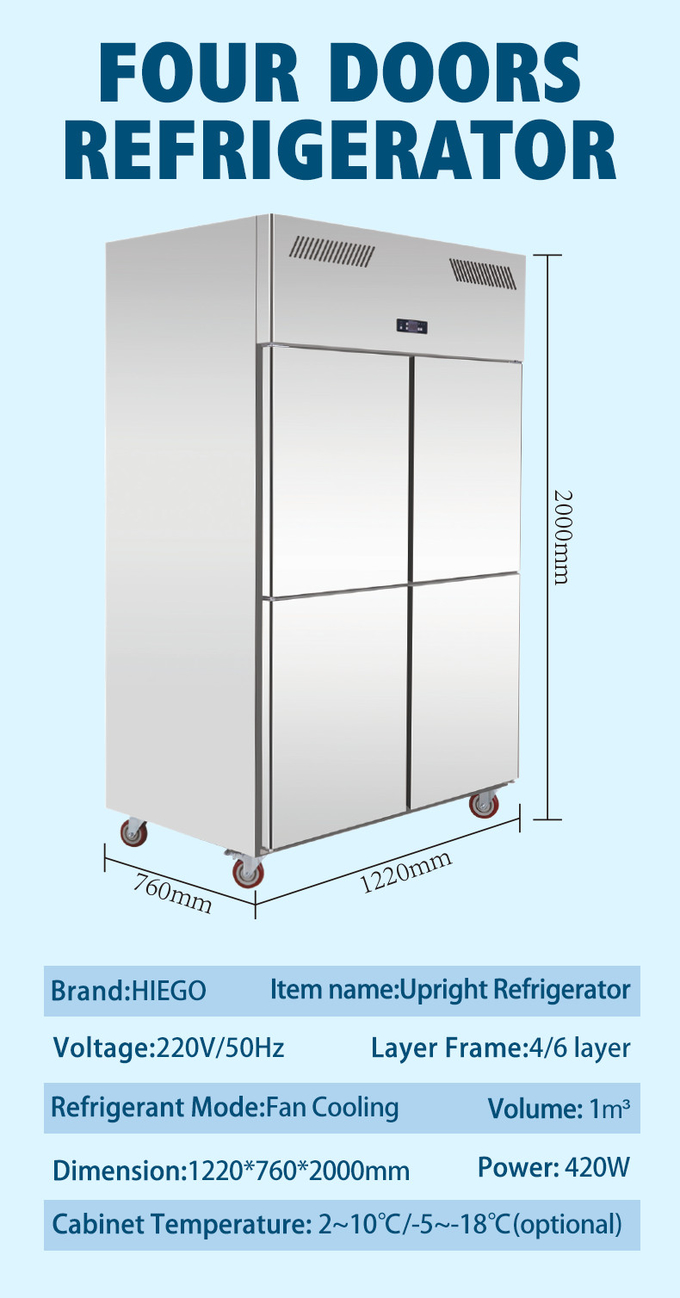 kommerzieller aufrechter Kühlschrank 500L für Hotel-Restaurant-Küchen-Ausrüstung 9