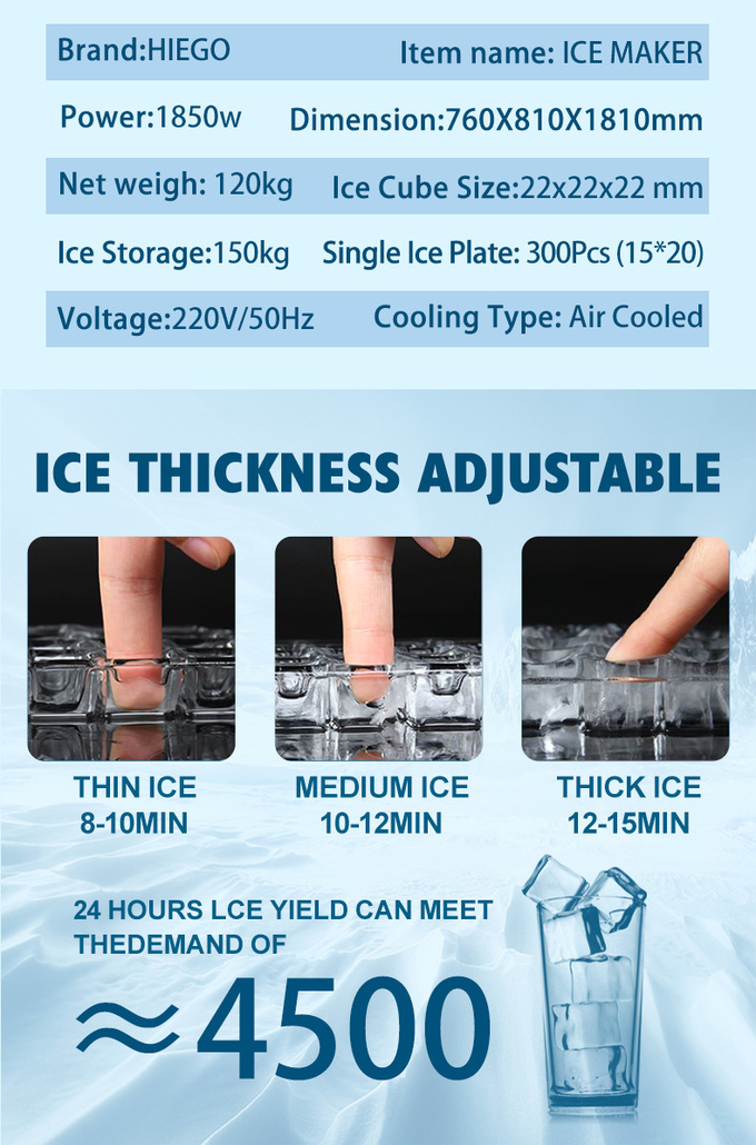 Kommerzielle Eiswürfelmaschine 300 kg pro Tag Eiswürfelmaschine 7