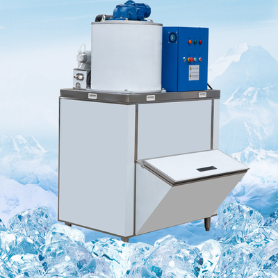 300kg/24h Meerwasser-Flocken-Eismaschine Gewerblicher Edelstahl-gefrorener Schnee-Kegel-Hersteller