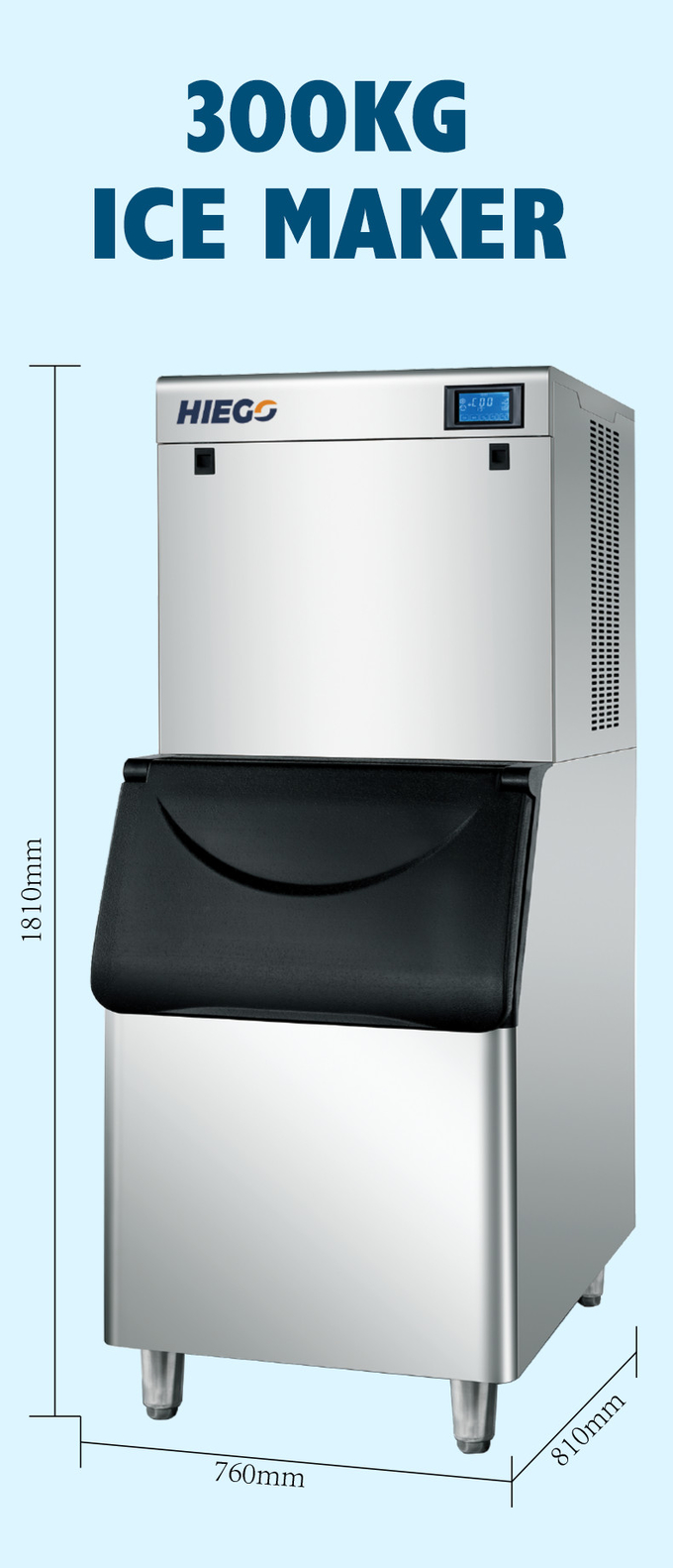 Handels-Kühlbox R404a des Würfel-300Kg Luftkühlungs-volles automatisches 9