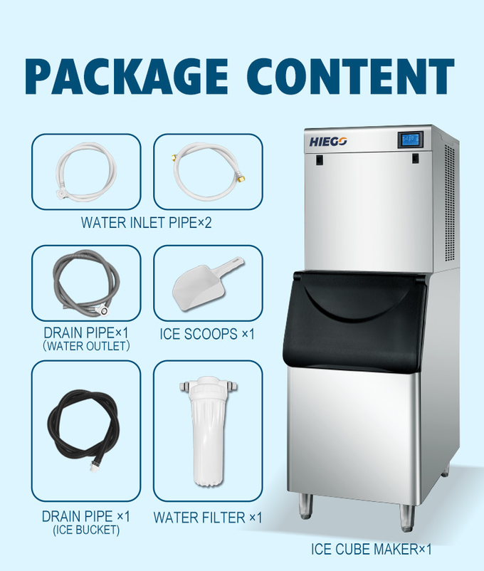 Ice Maker Machine 250 kg Kommerzielle Würfel-Eismaschine Tragbarer Eisbereiter 8
