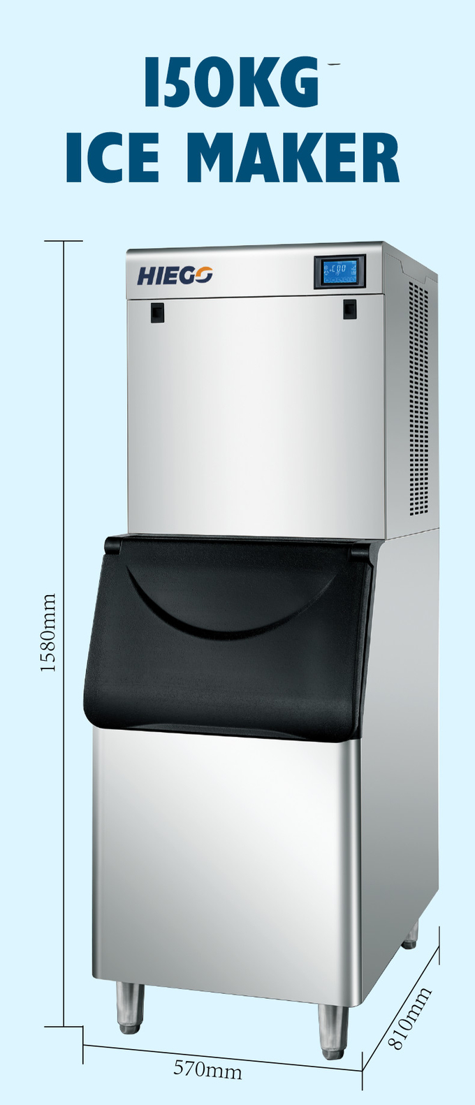 150 kg/24 Std. Würfel Square Cube Ice Maker Maschinen Eismaschine für den gewerblichen Gebrauch 7