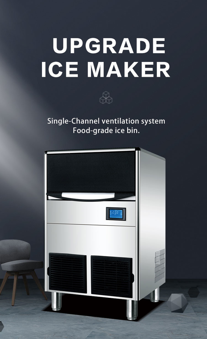 Luft 100kg/24h kühlte Würfel-Speiseeiszubereitungs-Maschine mit Stangen-Zähler-Kühlbox der digitalen Steuerung ab 0