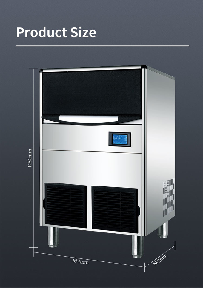 Luft 100kg/24h kühlte Würfel-Speiseeiszubereitungs-Maschine mit Stangen-Zähler-Kühlbox der digitalen Steuerung ab 7