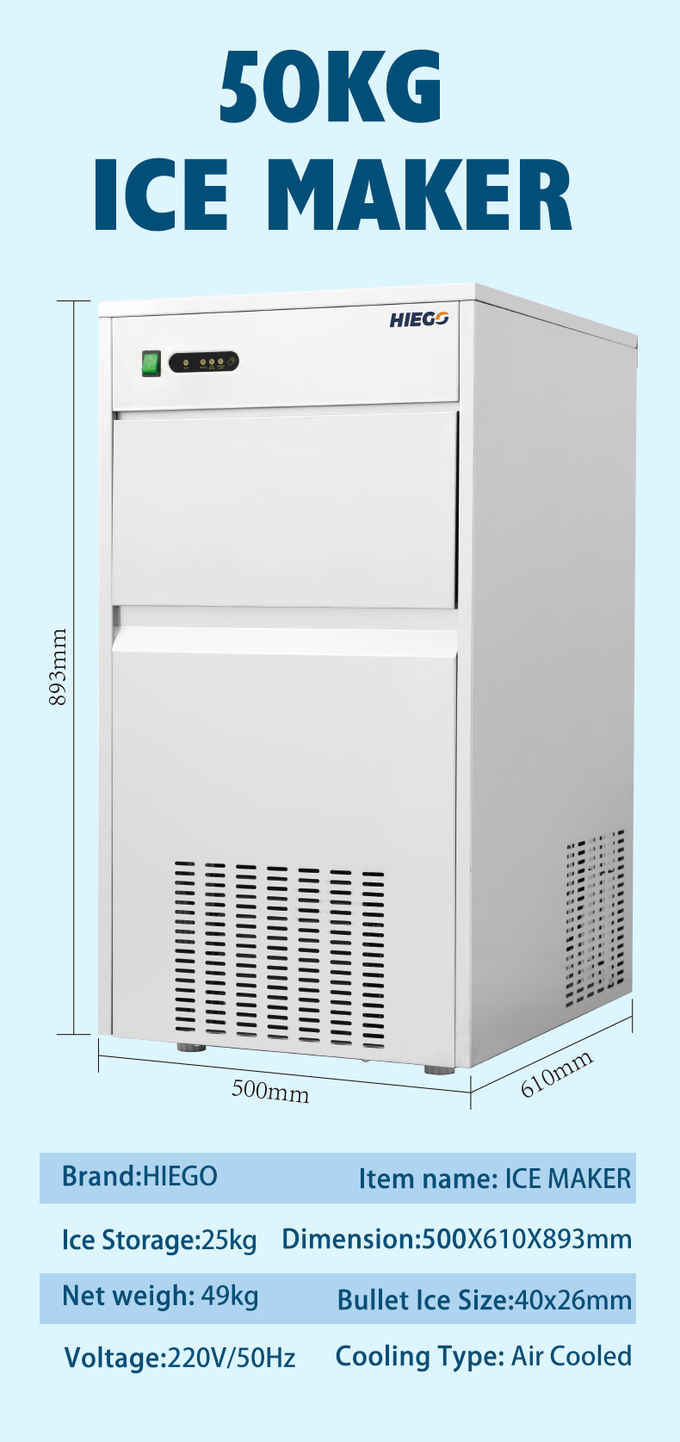 50 kg Küchen-Eismaschine Kommerzielle tragbare Pellet-Eismaschine R134a 7