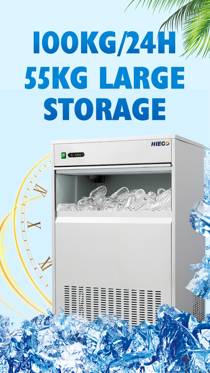 Kugelförmige Eismaschine aus Edelstahl, 100 kg, kommerzielle Kiesel-Eismaschine, Luftkühlung 1
