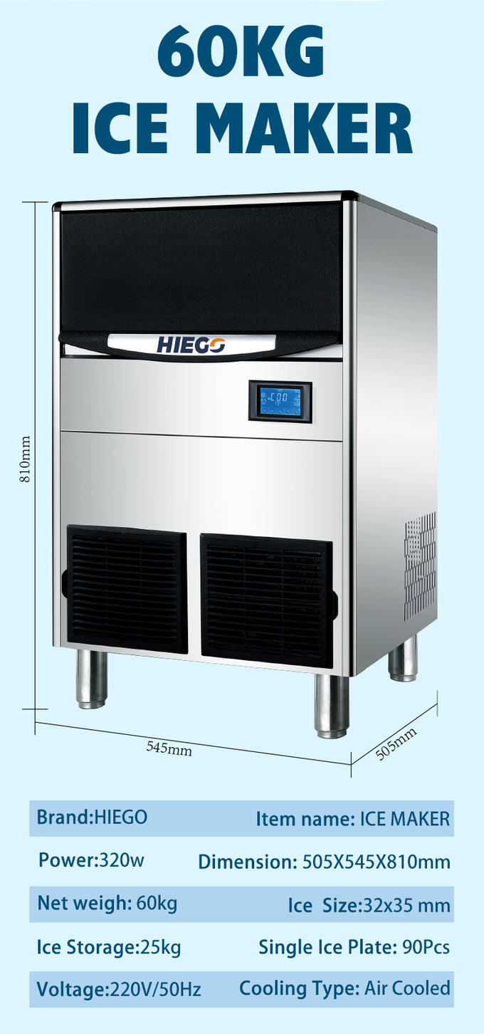 Halbmond-Eismaschine 100 kg/24 Std. R404 45 kg klare Eismaschine für gewerbliche Zwecke 10