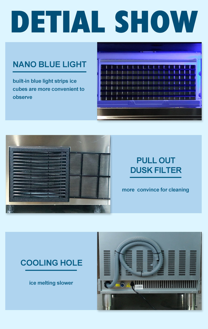35 kg vollautomatische Eismaschine 100 kg Kühlschrank Eismaschine Luftkühlung 6
