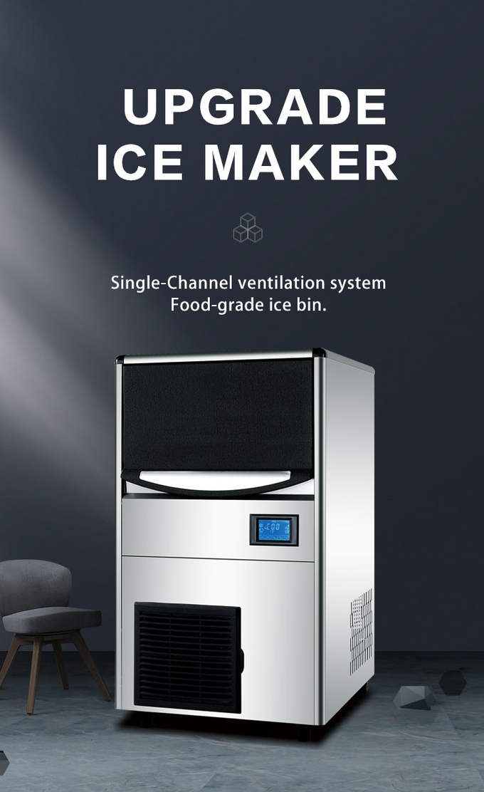 Kommerzielle 150-lb-Eismaschine für Bar-Hotel-Geschäft 60 kg automatischer Eiswürfelbereiter 0