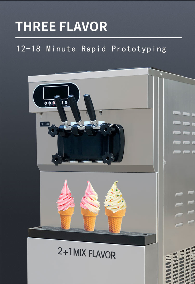 25-28l Industrielle Eiscreme-Ausrüstung 3 Geschmacksrichtungen Kommerzielle Soft-Serve-Maschine 3