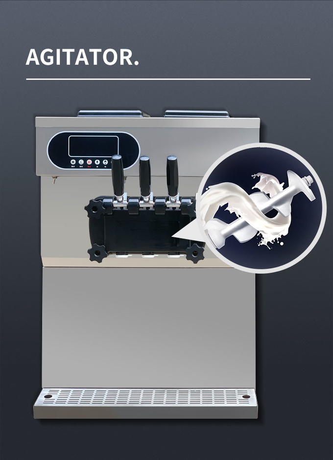 3-Geschmacks-Rollenbereiter aus Edelstahl, 25-Liter-Desktop-Eismaschine für den gewerblichen Gebrauch 1