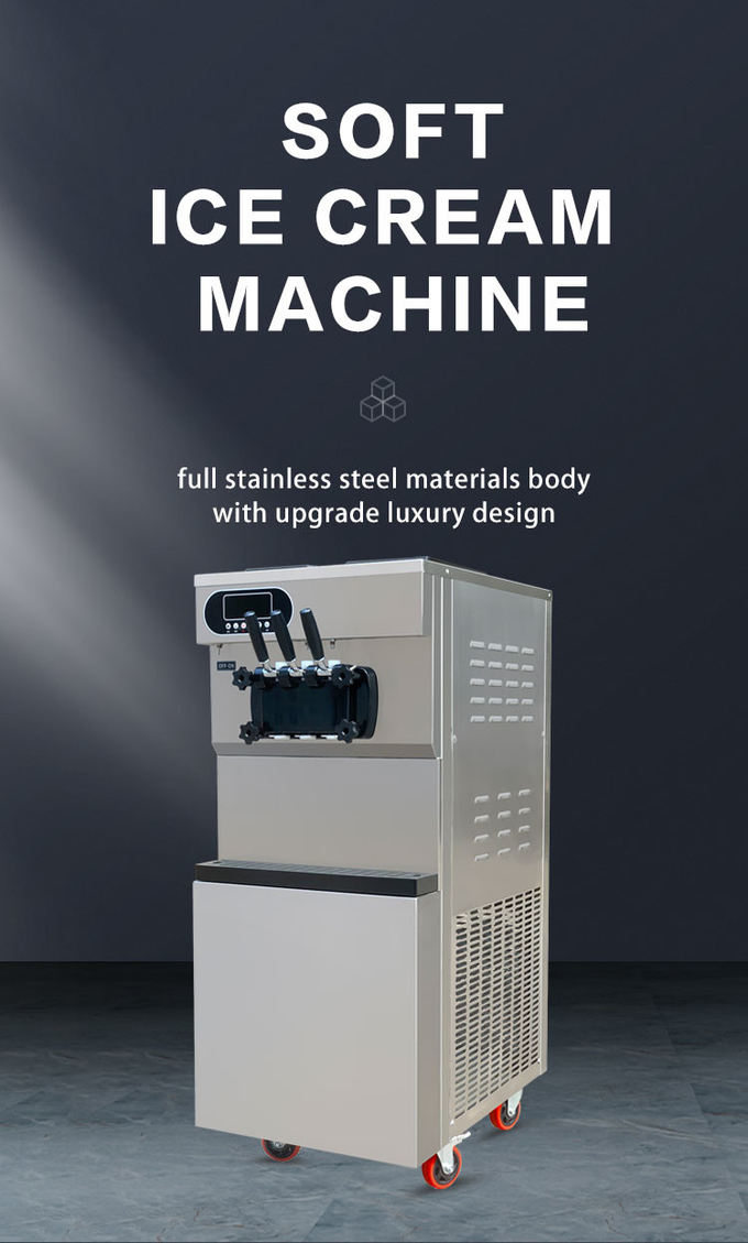 3-Geschmacks-Rollenbereiter aus Edelstahl, 25-Liter-Desktop-Eismaschine für den gewerblichen Gebrauch 4