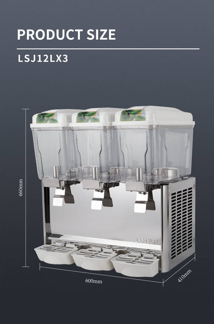 Behälter-Edelstahl Juice Dispensers MachineL 3 der Frucht-36L großes Volumen Jet Spray Juice Machine 0