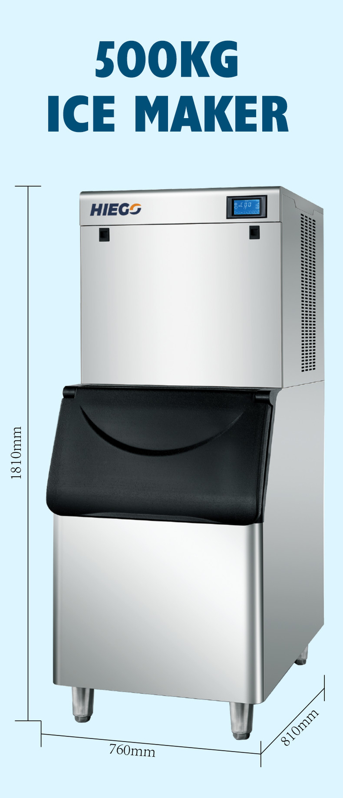 Automatische Eismaschine mit Luftkühlung, 500 kg, Edelstahl, kommerzieller Eiskugelhersteller 6