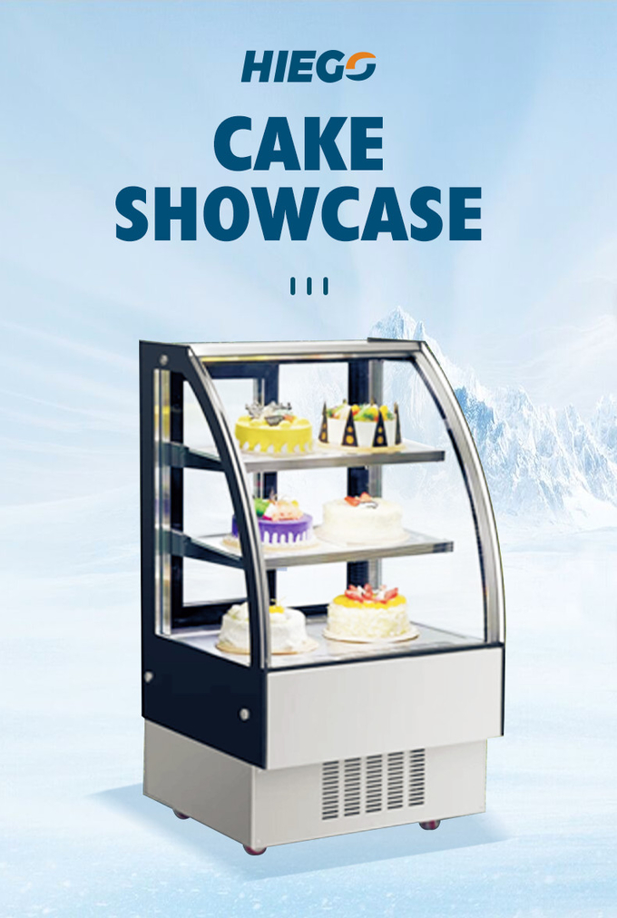 Cake Display Showcase Luftkühlung für Supermarkt Curved Glass Chiller Cake Showcase 0