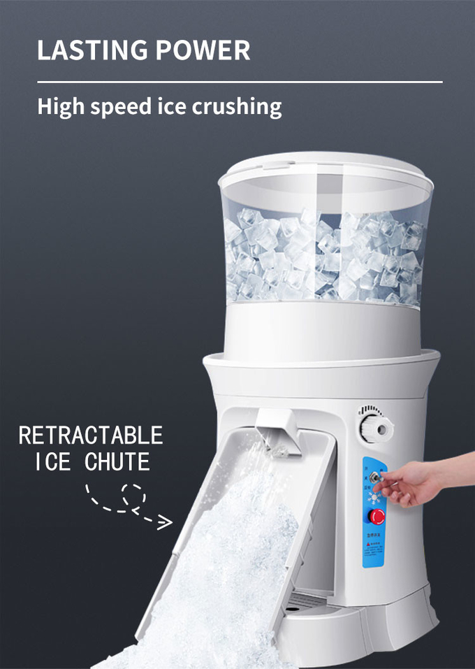 320 RPM Ice Cube Ice Shaver Machine 400 W Trichter Elektrorasierer 680 kg pro Stunde 2