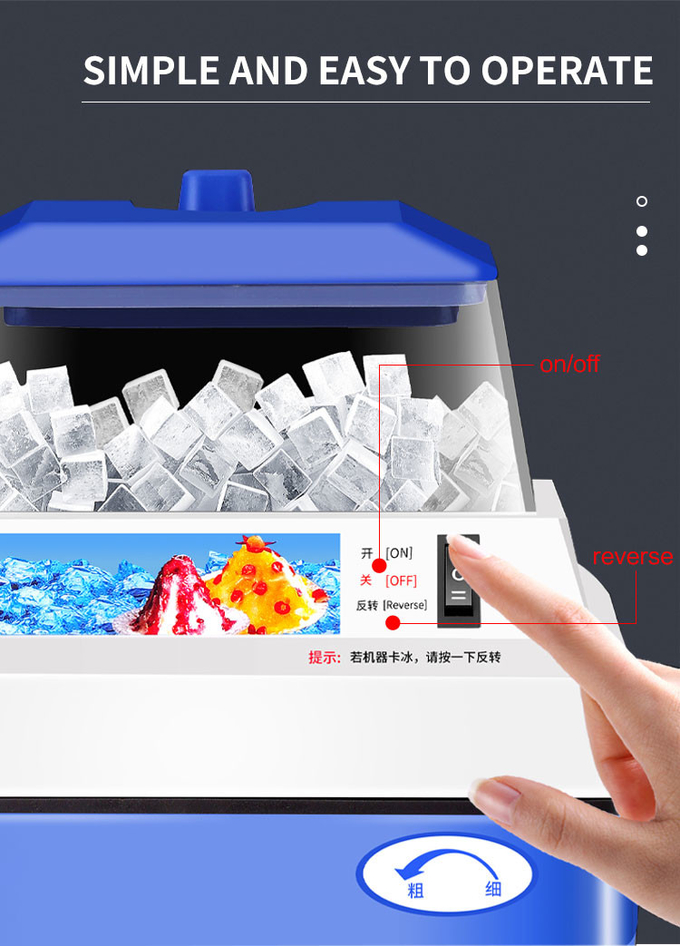 Elektrischer Eisrasierer 300W Snow Cone Machine Desktop mit einstellbarer Eisstruktur für Zuhause und Gewerbe 4