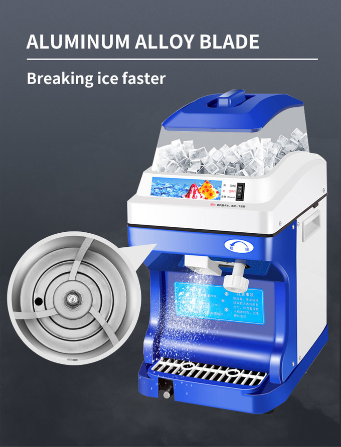Elektrischer Eisrasierer 300W Snow Cone Machine Desktop mit einstellbarer Eisstruktur für Zuhause und Gewerbe 5