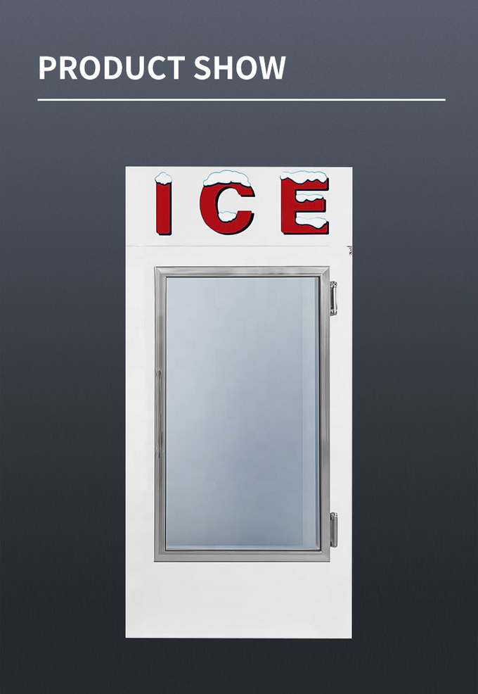 Abtauen Auto Cold Wall Outdoor Ice Merchandiser Glas Eisschrank Edelstahl 3