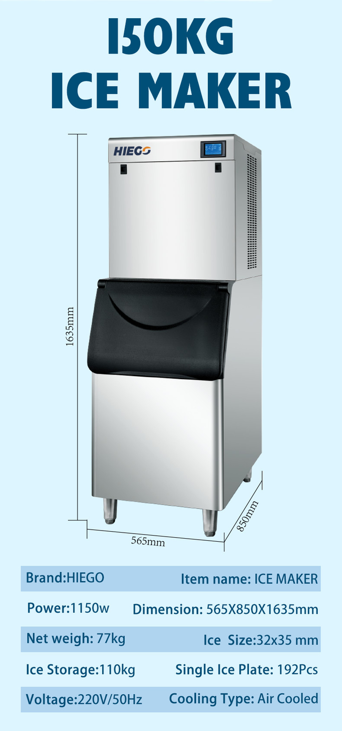 200 kg Halbmond-Eismaschine Trinkbar Kaffee Eismaschine Luftkühlung 10