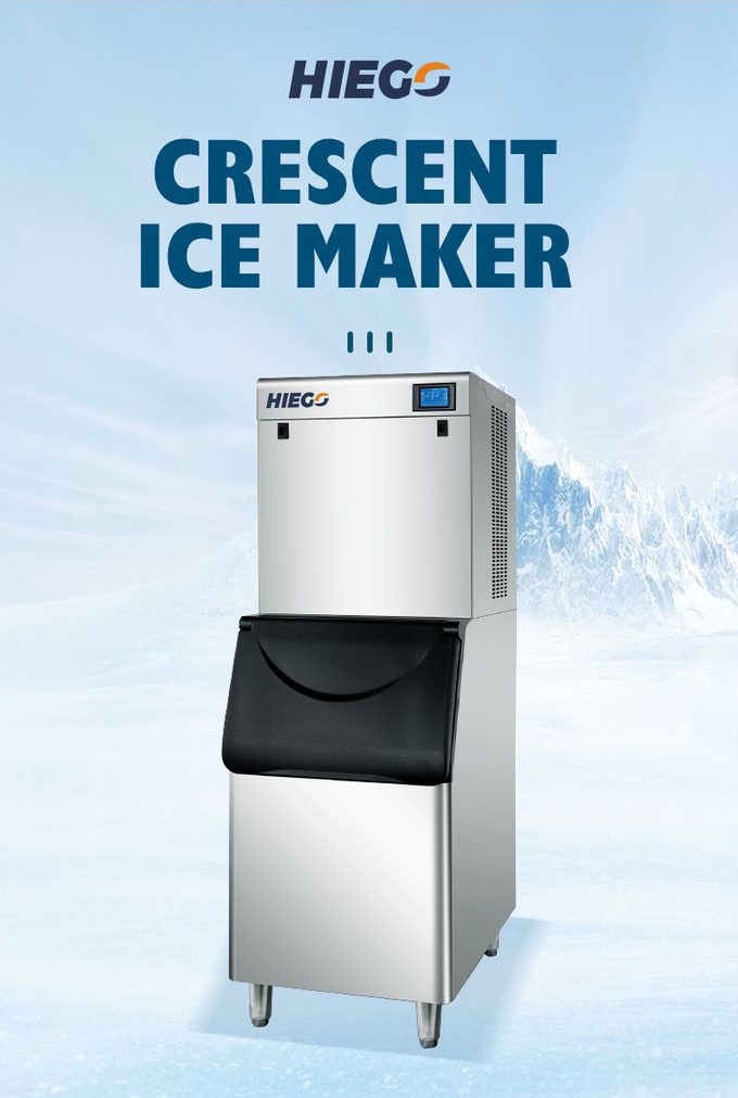 200 kg Halbmond-Eismaschine Trinkbar Kaffee Eismaschine Luftkühlung 1