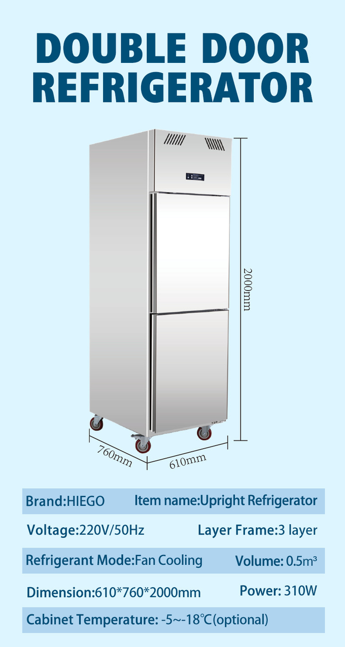 kommerzieller aufrechter Kühlschrank 500L für Hotel-Restaurant-Küchen-Ausrüstung 8
