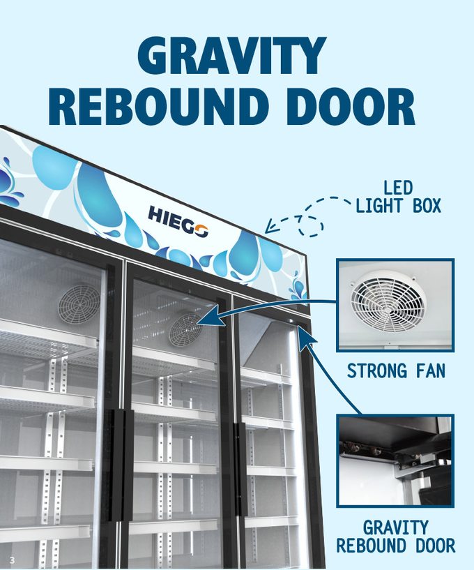 Automatisch entfrosten Sie 3/4 Glastür-Kühlschrank-aufrechte Anzeigen-Kühlvorrichtung 6