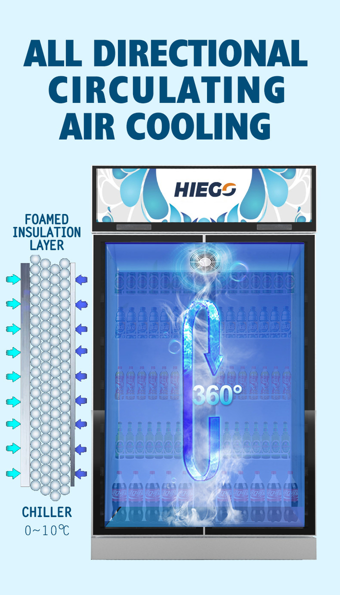 Aufrecht Luftkühlung 2 Glastemperaturüberwachung des tür-Anzeigen-Kühler-800L Digital 5